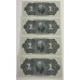 MEXICO 1941 . ONE 1 PESO BANKNOTES . SPECIMEN . CONSECUTIVE FOUR